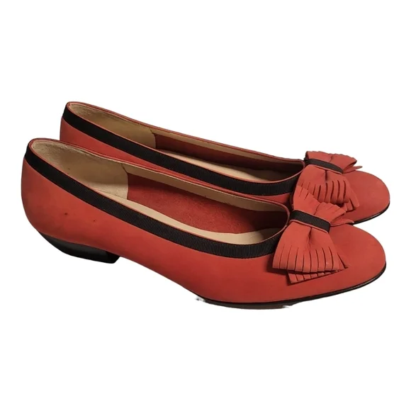 Salvatore Ferragamo Boutique Pink Suede Bow Shoes Sz 7